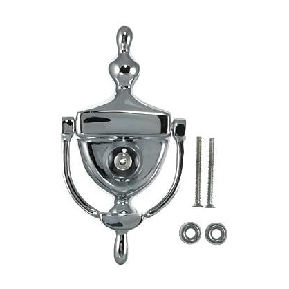 DELTANA 6 Inch (3 3/4 Inch c-c) Heritage Style Door Knocker (Polished Chrome Finish)