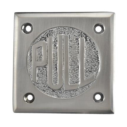 COPPER MOUNTAIN HARDWARE 2 3/4 Inch Brass Classic American "PULL" Plate (Brushed Nickel Finish)