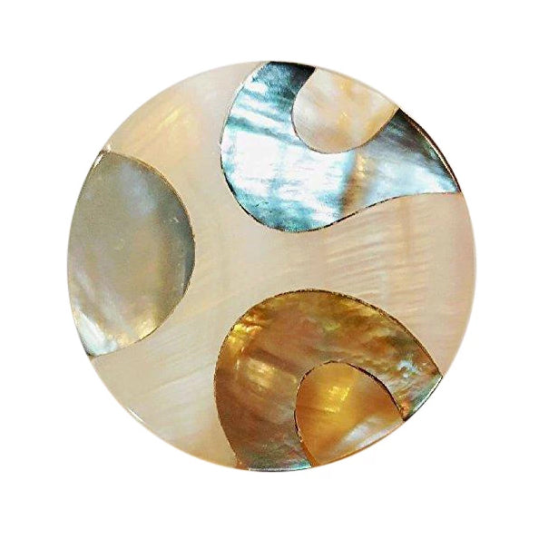 COPPER MOUNTAIN HARDWARE 2 inch Genuine Mother of Pearl & Abalone Oversized Cabinet & Furniture Knob (Polished Chrome Finish)