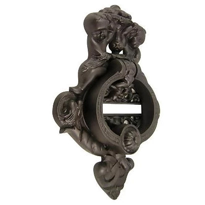 COPPER MOUNTAIN HARDWARE 10 Inch Solid Brass Cherubs French Empire Door Knocker (Oil Rubbed Bronze Finish)