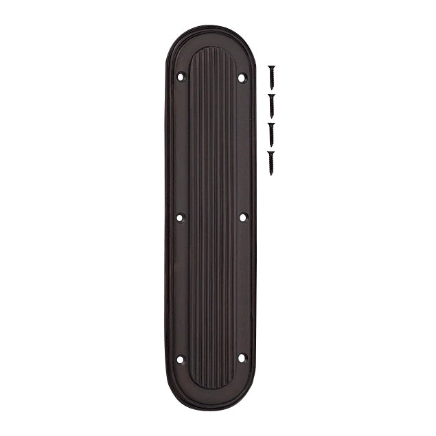 COPPER MOUNTAIN HARDWARE 10 1/2 Inch Classic Art Deco Solid Brass Push Plate (Oil Rubbed Bronze Finish)