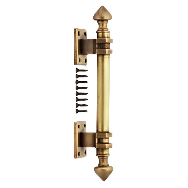 COPPER MOUNTAIN HARDWARE 8 Inch Solid Brass Colonial Style Pull (Antique Brass Finish)