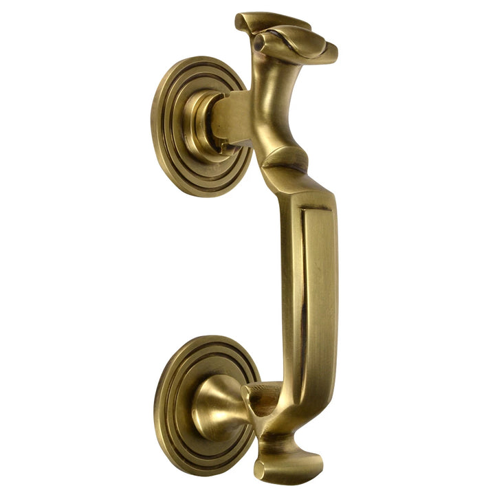 COPPER MOUNTAIN HARDWARE 8 Inch (5 Inch c-c) Traditional Doctor's Door Knocker (Antique Brass Finish)