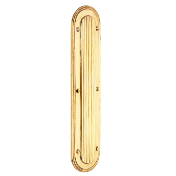 COPPER MOUNTAIN HARDWARE 10 1/2 Inch Classic Art Deco Solid Brass Push Plate (Polished Brass Finish)