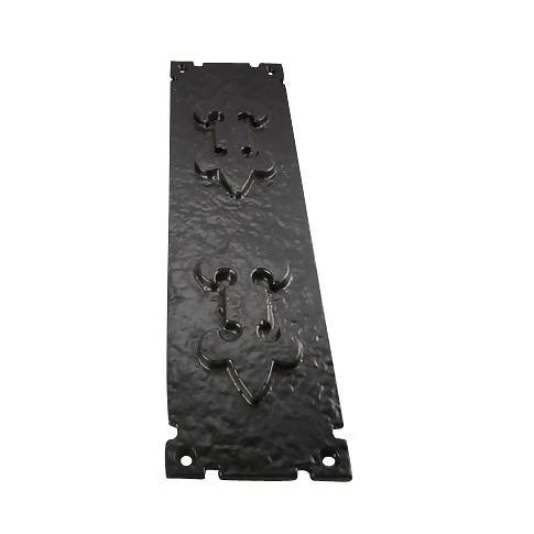 11 1/2 Inch Solid Rough Iron Fleur de Lis Push Plate COPPER MOUNTAIN HARDWARE