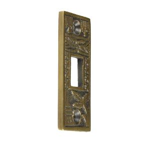 COPPER MOUNTAIN HARDWARE 2 1/4 Inch Solid Brass Broken Leaf Pocket Door Strike Plate (Antique Brass Finish)