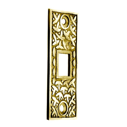 COPPER MOUNTAIN HARDWARE 2 1/4 Inch Solid Brass Rice Pattern Pocket Door Strike Plate (Polished Brass Finish)