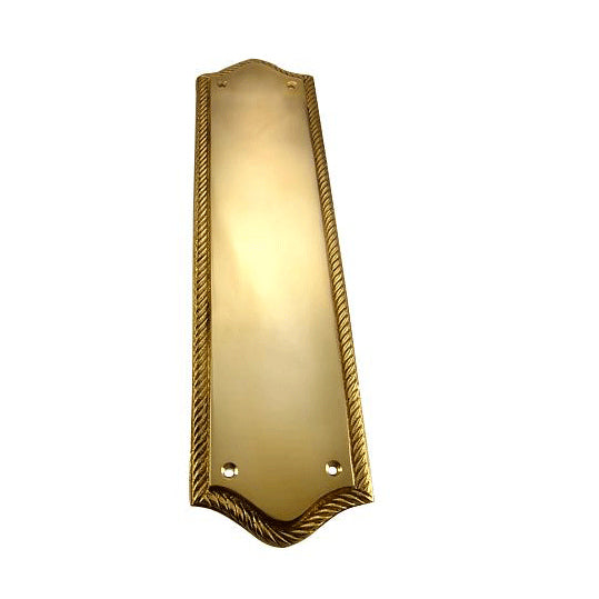 12 Inch Georgian Oval Roped Style Door Push Plate (Lacquered Brass Finish) COPPER MOUNTAIN HARDWARE