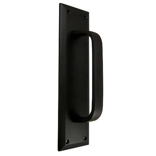 COPPER MOUNTAIN HARDWARE 10 Inch Quaker Style Door Pull Plate (Flat Black)