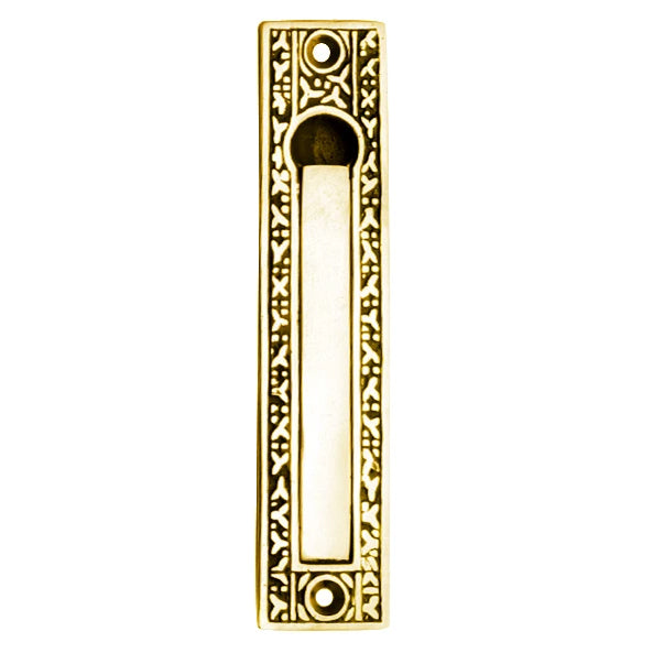 COPPER MOUNTAIN HARDWARE 5 Inch Solid Brass Rice Pattern Edge Pull (Polished Brass Finish)