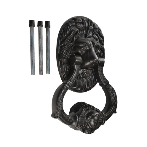 COPPER MOUNTAIN HARDWARE 7 1/2 Inch (3 3/4 Inch c-c) Large Ornate Lion Door Knocker (Oil Rubbed Bronze Finish)