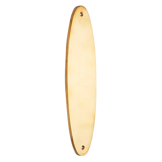 COPPER MOUNTAIN HARDWARE 11 Inch Solid Brass Traditional Oval Push Plate (Polished Brass Finish)