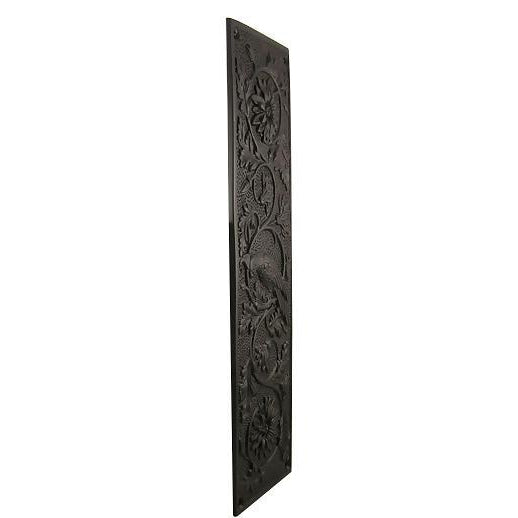 COPPER MOUNTAIN HARDWARE 11 1/4 Inch Cockateel Bird and Flower Push Plate (Oil Rubbed Bronze Finish)