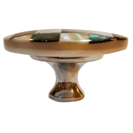 COPPER MOUNTAIN HARDWARE 2 Inch Authentic Mother of Pearl & Abalone Oversized Cabinet & Furniture Knob (Polished Chrome Finish)