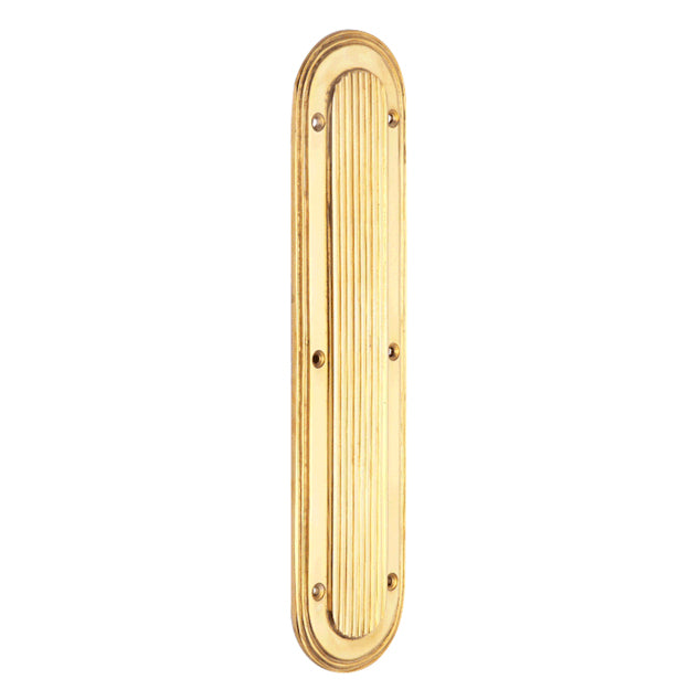 10 1/2 Inch Classic Art Deco Solid Brass Push Plate (Lacquered Brass Finish) COPPER MOUNTAIN HARDWARE