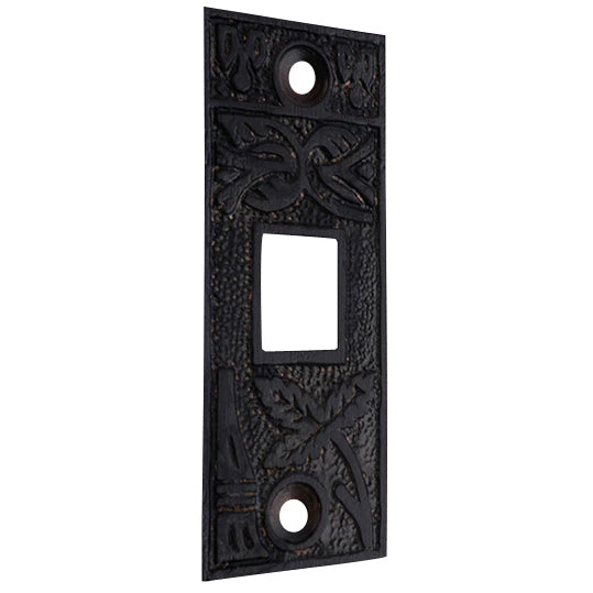 COPPER MOUNTAIN HARDWARE 2 1/4 Inch Solid Brass Broken Leaf Pocket Door Strike Plate (Oil Rubbed Bronze)