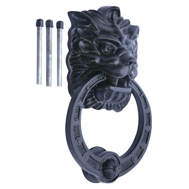 Copper Mountain Hardware 8 3/8 Inch (4 Inch c-c) Solid Brass Regal Lion Door Knocker (Oil Rubbed Bronze Finish)