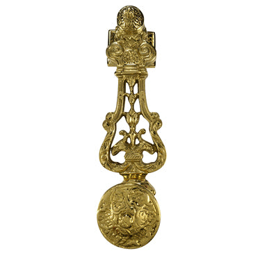 Copper Mountain Hardware 9 Inch (7 3/4 Inch c-c) French Empire Style Lost Wax Cast Door Knocker (Polished Brass Finish)