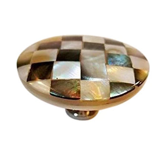 COPPER MOUNTAIN HARDWARE 2 Inch Authentic Mother of Pearl & Abalone Oversized Cabinet & Furniture Knob (Polished Chrome Finish)