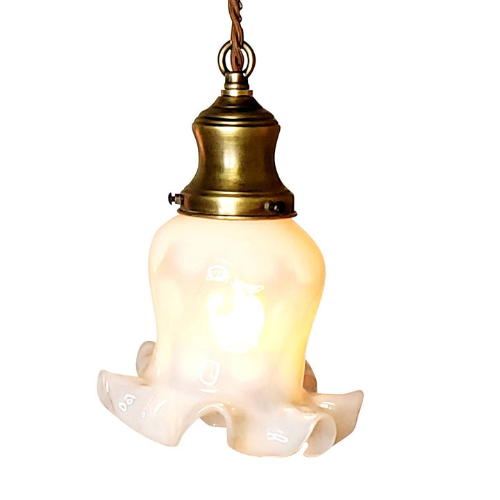 LUMEN ARIA 22 Inch Handmade Antique Cherub Two-Light Chandelier With Brass Chain