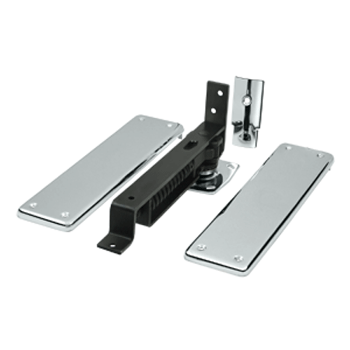 DELTANA Double Action Solid Brass Spring Hinge (Chrome Finish)