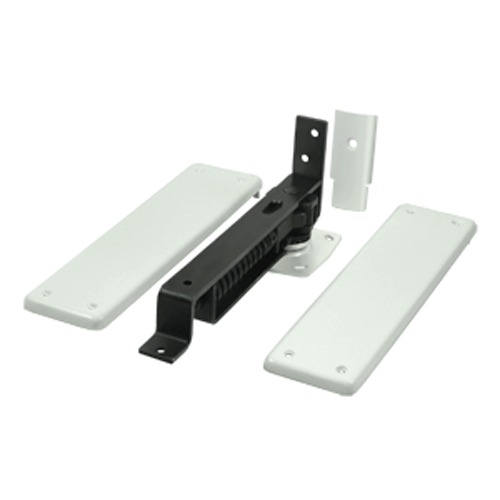 DELTANA Double Action Solid Brass Spring Hinge (White Finish)