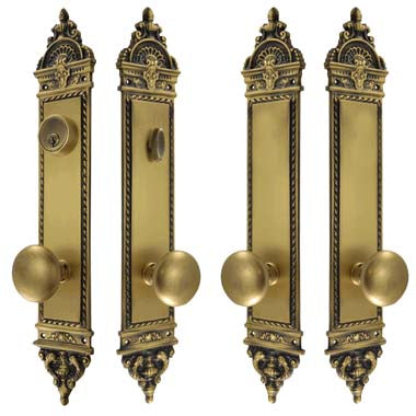 COPPER MOUNTAIN HARDWARE L'Enfant Style Single Door Deadbolt Entryway Set Antique Brass Finish