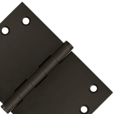 DELTANA 4 Inch X 6 Inch Solid Brass Wide Throw Hinge (Square Corner, Oil Rubbed Bronze Finish)