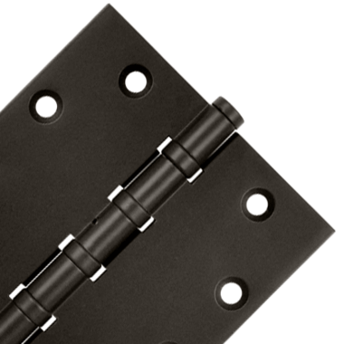 DELTANA 4 1/2 Inch X 4 1/2 Inch Solid Brass Non-Removable Pin Square Hinge (Oil Rubbed Bronze Finish)