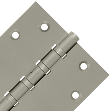 DELTANA 4 1/2 Inch X 4 1/2 Inch Solid Brass Non-Removable Pin Square Hinge (Brushed Nickel Finish)