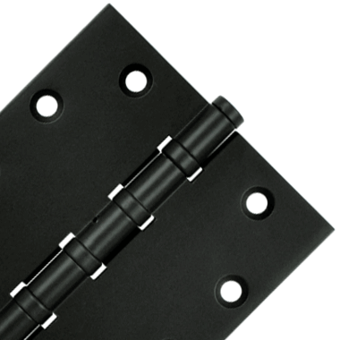 DELTANA 4 1/2 Inch X 4 1/2 Inch Solid Brass Non-Removable Pin Square Hinge (Paint Black Finish)