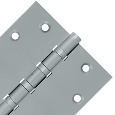 DELTANA 4 1/2 Inch X 4 1/2 Inch Solid Brass Non-Removable Pin Square Hinge (Brushed Chrome Finish)