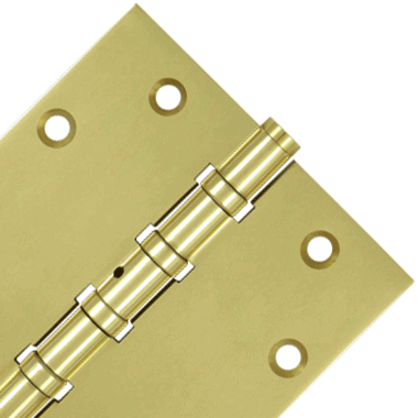 DELTANA 4 1/2 Inch X 4 1/2 Inch Solid Brass Non-Removable Pin Square Hinge (Polished Brass Finish)