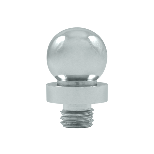 DELTANA 3/4 Inch Solid Brass Ball Tip Door Finial (Chrome Finish)