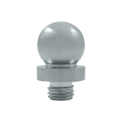 DELTANA 3/4 Inch Solid Brass Ball Tip Door Finial (Brushed Chrome Finish)