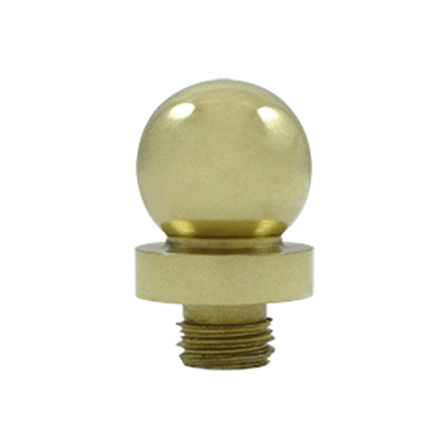 DELTANA 3/4 Inch Solid Brass Ball Tip Door Finial (Unlacquered Brass Finish)