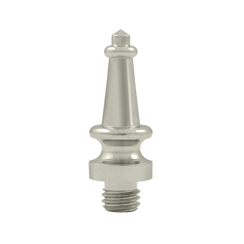 DELTANA 1 3/16 Inch Solid Brass Steeple Tip Door Finial Polished Nickel Finish