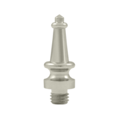 DELTANA 1 3/16 Inch Solid Brass Steeple Tip Door Finial Polished Nickel Finish