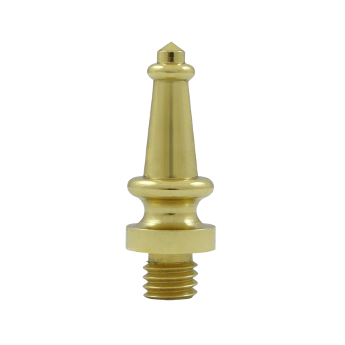 DELTANA 1 3/16 Inch Solid Brass Steeple Tip Door Finial Polished Brass Finish