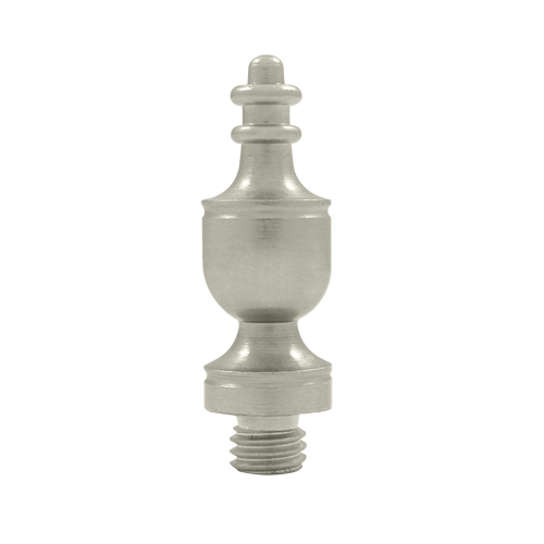 DELTANA 1 3/8 Inch Solid Brass Urn Tip Door Finial (Brushed Nickel Finish)