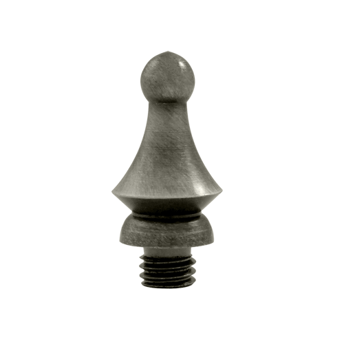 DELTANA 1 1/4 Inch Solid Brass Windsor Tip Door Finial (Antique Nickel Finish)