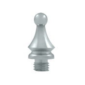 DELTANA 1 1/4 Inch Solid Brass Windsor Tip Door Finial (Chrome Finish)