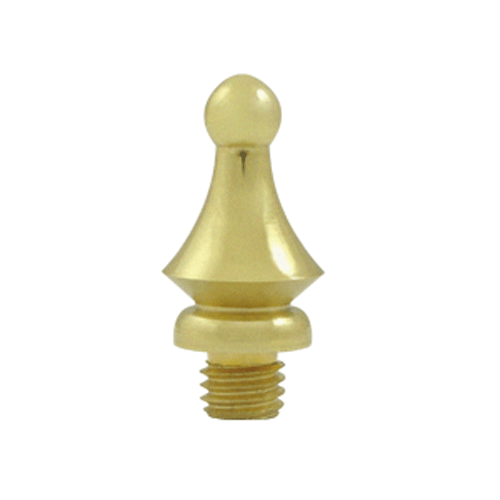 DELTANA 1 1/4 Inch Solid Brass Windsor Tip Door Finial (Polished Brass Finish)