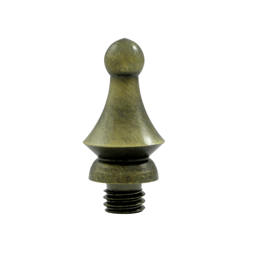 DELTANA 1 1/4 Inch Solid Brass Windsor Tip Door Finial (Antique Brass Finish)