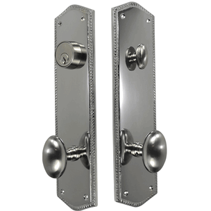 COPPER MOUNTAIN HARDWARE Georgian Roped Oval Deadbolt Entryway Set (Polished Chrome Finish)