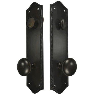 COPPER MOUNTAIN HARDWARE Georgian Roped Oval Deadbolt Entryway Set (Oil Rubbed Bronze Finish)