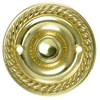 DELTANA 2 1/3 Inch Diameter Solid Brass Doorbell Button Polished Brass Finish