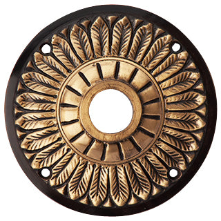 Copper Mountain Hardware Solid Brass Feather Style Rosettes (Antique Brass Finish)