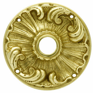 Copper Mountain Hardware Romanesque Solid Brass Rosette Plate (Polished Brass Finish)