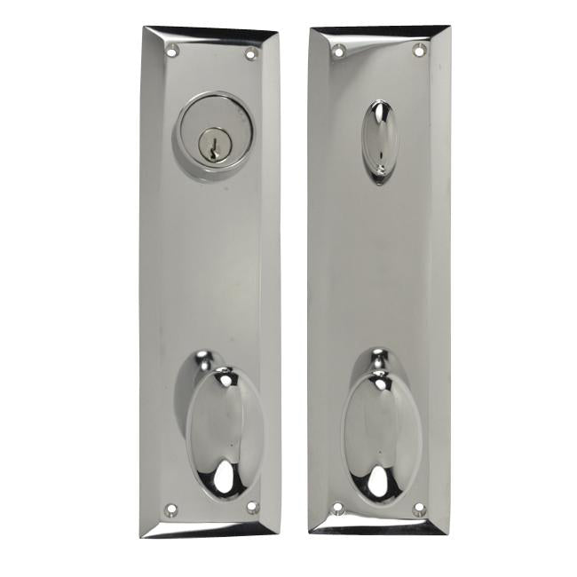 COPPER MOUNTAIN HARDWARE Quaker Style Deadbolt Entryway Set (Polished Chrome Finish)